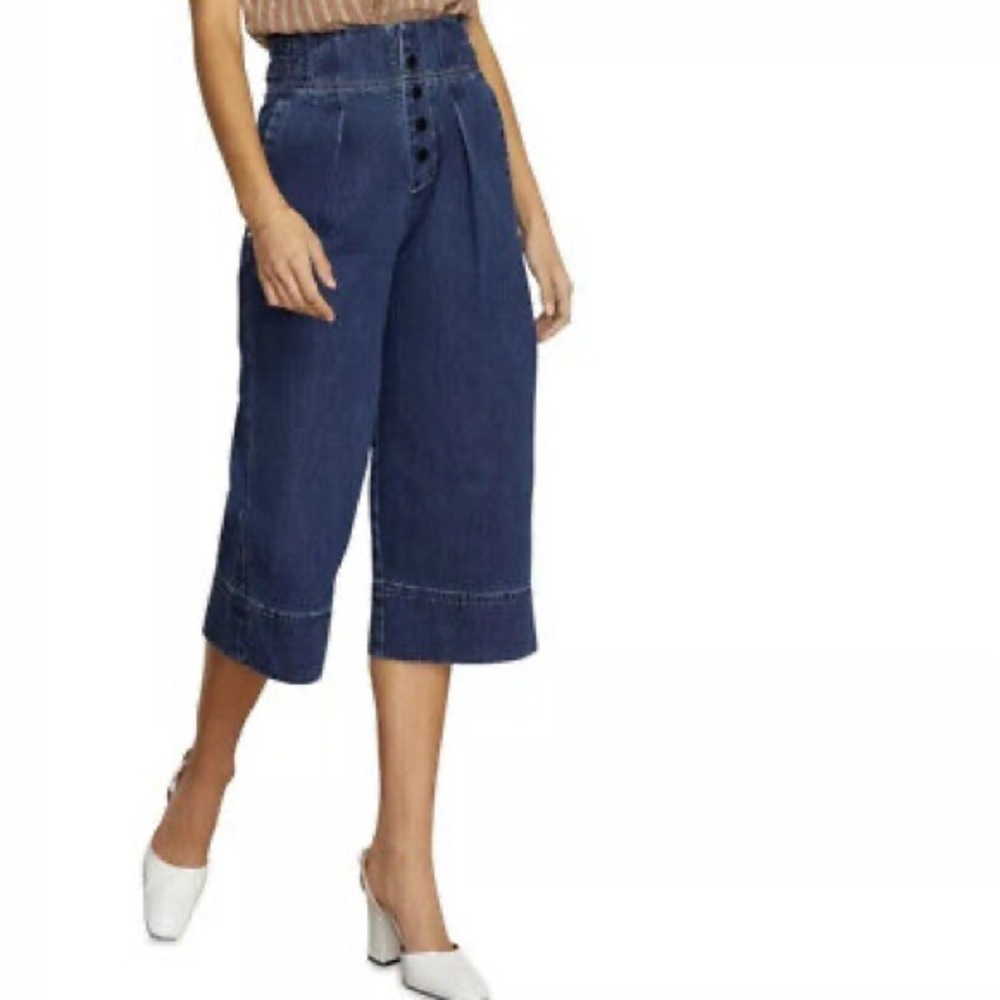 HABITUAL Women's Button Fly High
Rise Wide Leg Crop Jeans Size 28